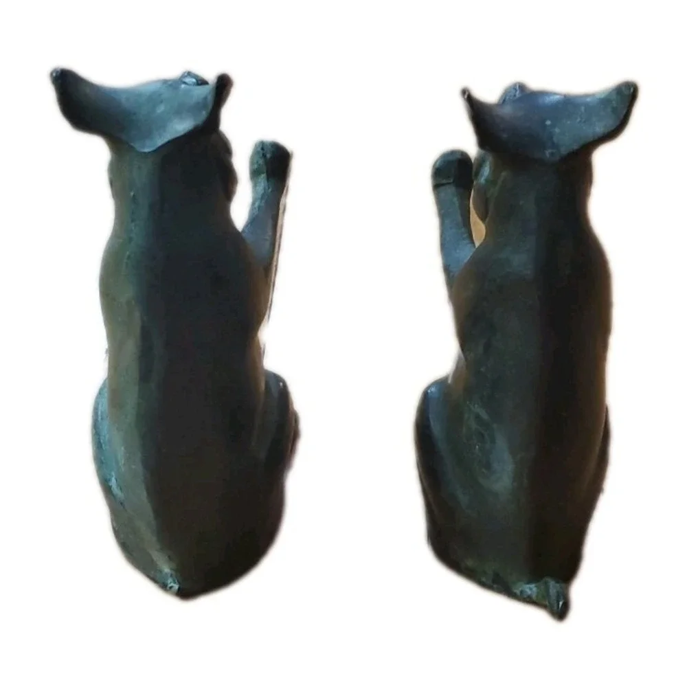 San Pacific Int'l SPI Vintage Pig Bookends Iron Pair Hogs Boars Door Stops *flaw